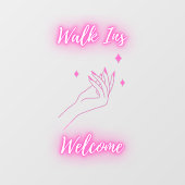 Nagelsalon Loopklanten Welkom Roze Raamsticker (Vel)