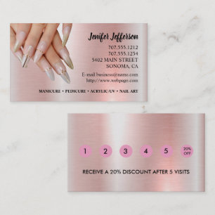 Nagelsalon loyaliteitskorting Zakelijke kaart Klantenkaartje