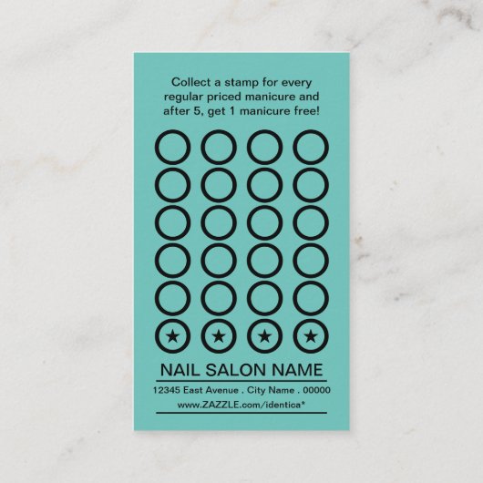 nagelsalon manicures punch card klantenkaartje (Achterkant)