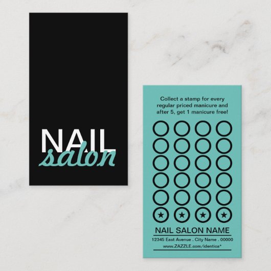 nagelsalon manicures punch card klantenkaartje (Voorkant / Achterkant)