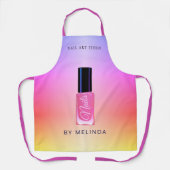 Nagelsalon manicurist modern polish kleurrijk schort (Voorkant)