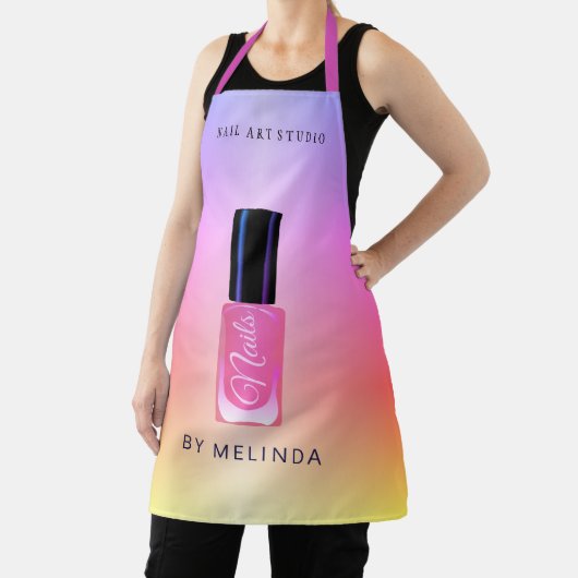 Nagelsalon manicurist modern polish kleurrijk schort (Insitu)