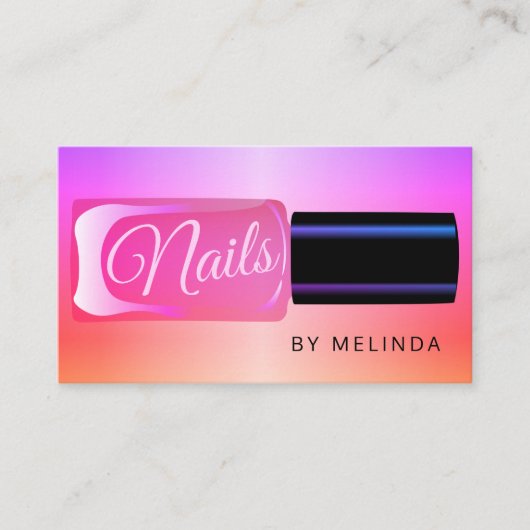 Nagelsalon manicurist modern polish kleurrijke chi visitekaartje (Voorkant)