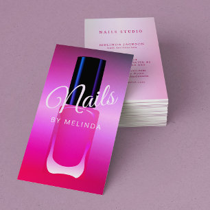 Nagelsalon manicurist modern polish roze elegant visitekaartje