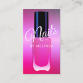 Nagelsalon manicurist modern polish roze elegant visitekaartje (Voorkant)