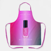 Nagelsalon manicurist modern polish roze glitter schort (Voorkant)