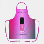 Nagelsalon manicurist modern polish roze glitter schort (Voorkant)