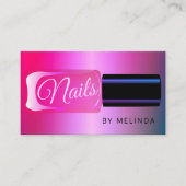 Nagelsalon manicurist moderne polish metallic visitekaartje (Voorkant)