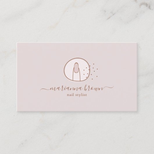 Nagelsalon meisjesachtig roze trendy schrift visitekaartje (Voorkant)