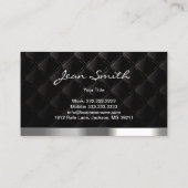 Nagelsalon Modern Zilver & Zwart Elegant Visitekaartje (Achterkant)