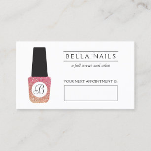 Nagelsalon Monogram Brons Glitter Afspraak Afsprakenkaartje