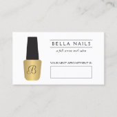 Nagelsalon Monogram Faux Gold Poolse afspraak Afsprakenkaartje (Voorkant)
