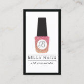 Nagelsalon Monogram Glitter Nagellak Visitekaartje (Voorkant)