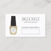 Nagelsalon Monogram Gouden Glitter Afspraakkaart Afsprakenkaartje (Voorkant)