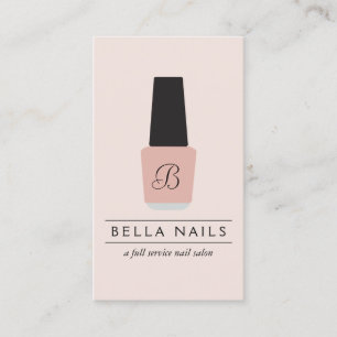 Nagelsalon Monogram op Blush Pink Nail Polish II Visitekaartje