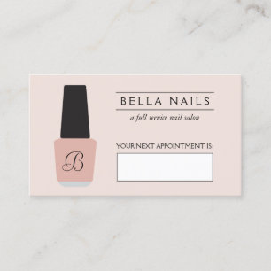Nagelsalon Monogram op Blush Roze II Afspraak Afsprakenkaartje