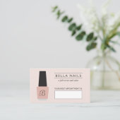 Nagelsalon Monogram op Blush Roze II Afspraak Afsprakenkaartje (Staand voorkant)