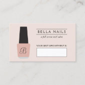 Nagelsalon Monogram op Blush Roze II Afspraak Afsprakenkaartje (Voorkant)