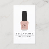 Nagelsalon Monogram op Blush Roze Nagellak Visitekaartje (Voorkant)