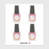 Nagelsalon Monogram op Bronzen Glitter Nagellak Sticker (Vel)