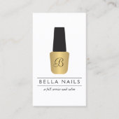 Nagelsalon Monogram op Faux Gold nagellak Visitekaartje (Voorkant)