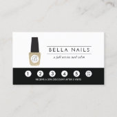 Nagelsalon Monogram op Gouden Glitter - Loyaliteit Klantenkaartje (Voorkant)