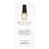 Nagelsalon Monogram op Gouden Glitter prijslijst Reclamekaart (Achterkant)