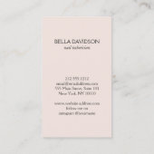 Nagelsalon Monogram op perzik nagellak Visitekaartje (Achterkant)