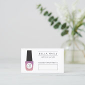 Nagelsalon Monogram Paarse Glitter Afspraak Afsprakenkaartje (Staand voorkant)