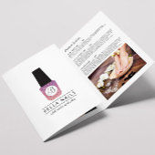 Nagelsalon Monogram Paarse Glitter Brochure Drieluik Kaart