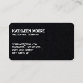 Nagelsalon nageltechnicus visitekaartje (Achterkant)