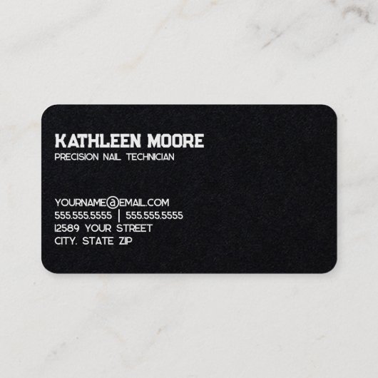 Nagelsalon nageltechnicus visitekaartje (Achterkant)