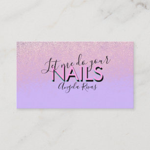 Nagelsalon Offerte Roze Paarse Visitekaart Visitekaartje