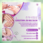 Nagelsalon paars en wit modern aanpassen raamsticker (Vel 3)