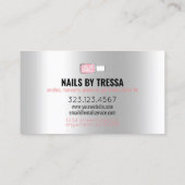 Nagelsalon Platina Roos Quartz Blush Roze Glitter Visitekaartje (Achterkant)