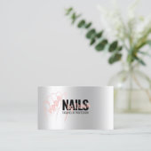 Nagelsalon Platina Roos Quartz Blush Roze Glitter Visitekaartje (Staand voorkant)