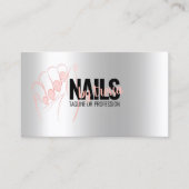 Nagelsalon Platina Roos Quartz Blush Roze Glitter Visitekaartje (Voorkant)