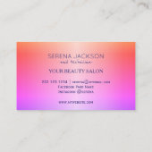 Nagelsalon polish fles manicure holografisch visitekaartje (Achterkant)