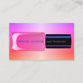 Nagelsalon polish fles manicure holografisch visitekaartje (Voorkant)