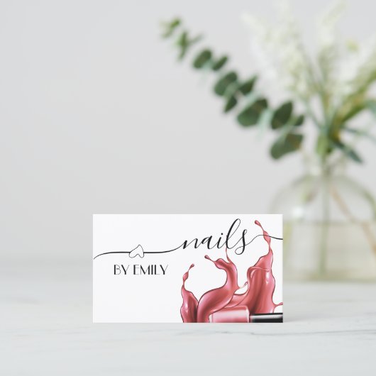 Nagelsalon Poolse fles Splash Pastel Klantenkaartje (Staand voorkant)