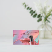 Nagelsalon Poolse fles Splash Pastel Klantenkaartje (Staand voorkant)