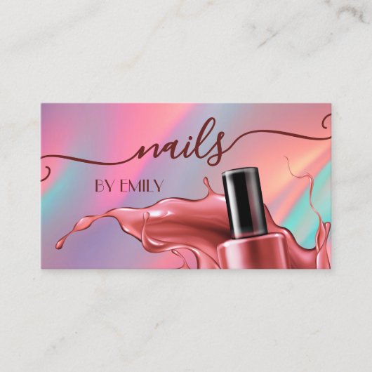 Nagelsalon Poolse fles Splash Pastel Klantenkaartje (Voorkant)