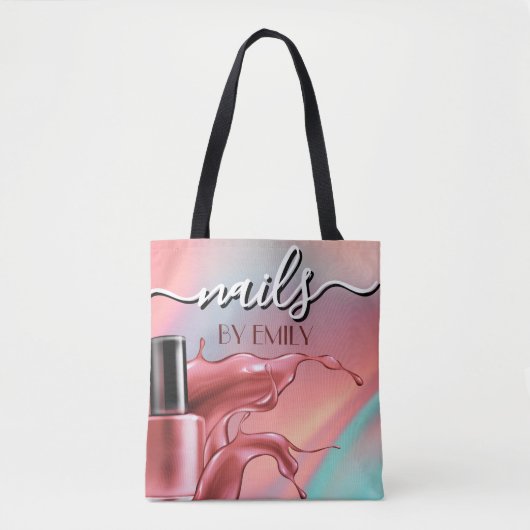 Nagelsalon Poolse fles Splash Pastel Tote Bag (Voorkant)