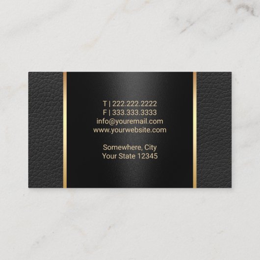 Nagelsalon Poolse make-up artiest Elegant leer Visitekaartje (Achterkant)