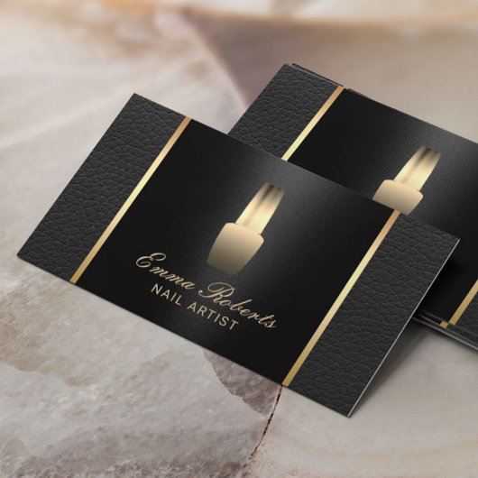 Nagelsalon Poolse make-up artiest Elegant leer Visitekaartje