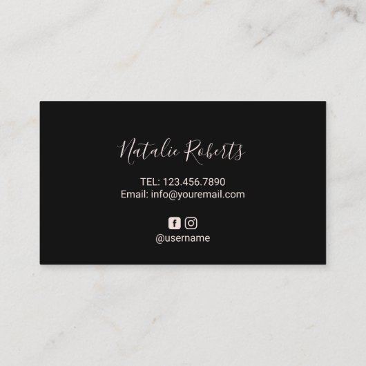 Nagelsalon Roos Gouden Poolse flesmake-up artiest Visitekaartje (Achterkant)