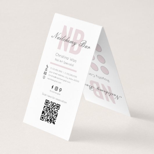 Nagelsalon Royalty-prijs Moderne minimalist Visitekaartje (Achterkant)