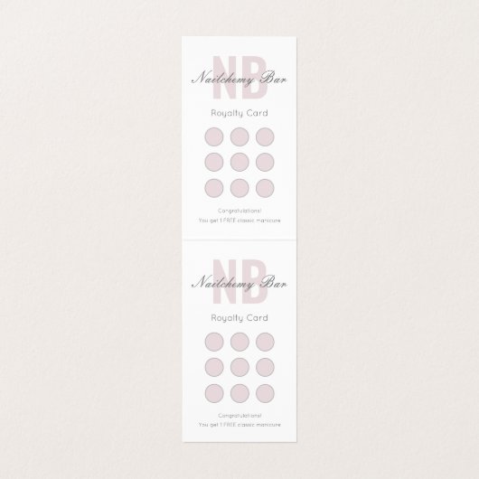 Nagelsalon Royalty-prijs Moderne minimalist Visitekaartje (Binnenkant ongevouwen)