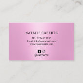Nagelsalon Roze Glitter Drips Typografie Manicure Visitekaartje (Achterkant)