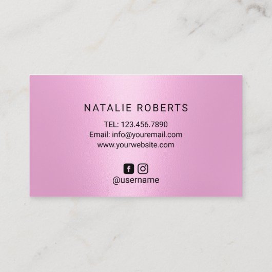 Nagelsalon Roze Glitter Drips Typografie Manicure Visitekaartje (Achterkant)